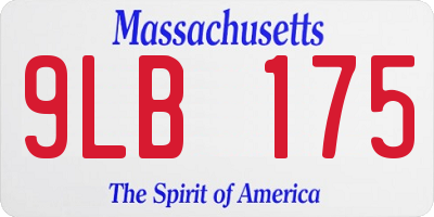 MA license plate 9LB175