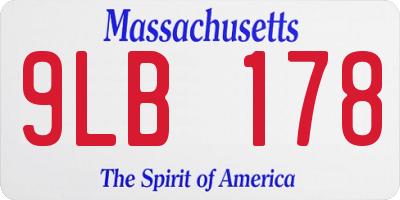MA license plate 9LB178