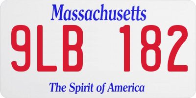 MA license plate 9LB182