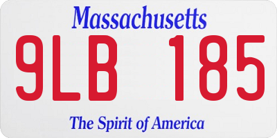 MA license plate 9LB185