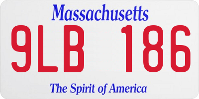 MA license plate 9LB186