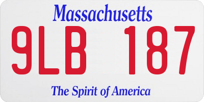 MA license plate 9LB187
