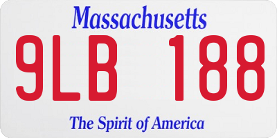 MA license plate 9LB188
