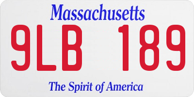 MA license plate 9LB189
