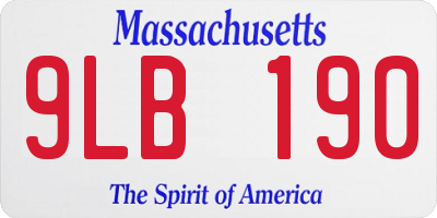 MA license plate 9LB190