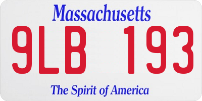 MA license plate 9LB193