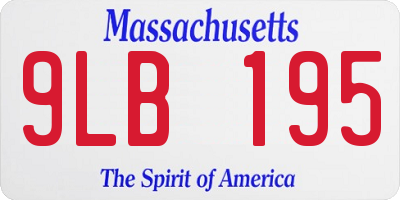 MA license plate 9LB195