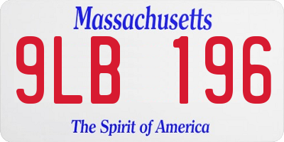 MA license plate 9LB196