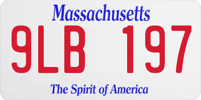MA license plate 9LB197
