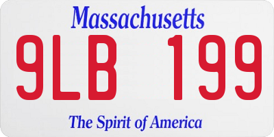 MA license plate 9LB199