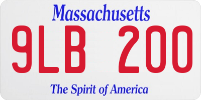 MA license plate 9LB200