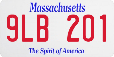 MA license plate 9LB201