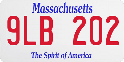 MA license plate 9LB202