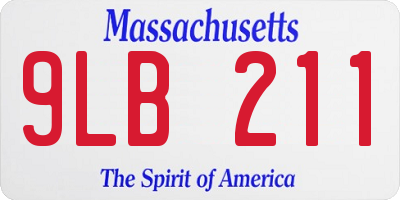 MA license plate 9LB211