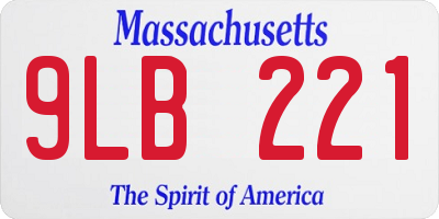 MA license plate 9LB221