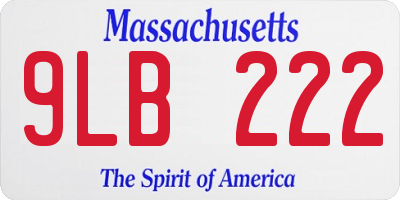 MA license plate 9LB222