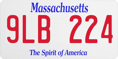 MA license plate 9LB224