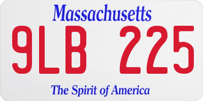 MA license plate 9LB225