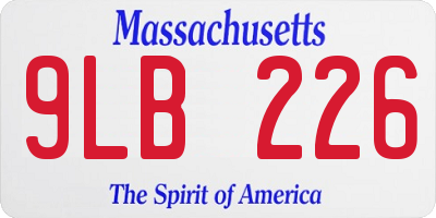 MA license plate 9LB226