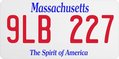 MA license plate 9LB227