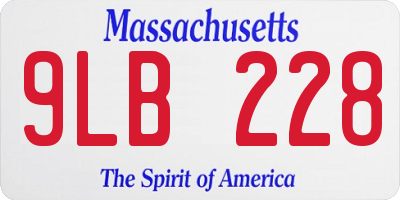 MA license plate 9LB228