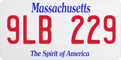 MA license plate 9LB229