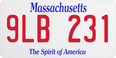 MA license plate 9LB231