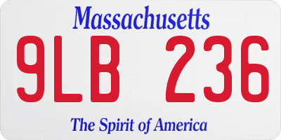 MA license plate 9LB236