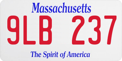 MA license plate 9LB237
