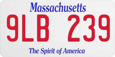 MA license plate 9LB239