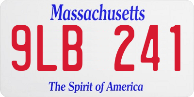 MA license plate 9LB241