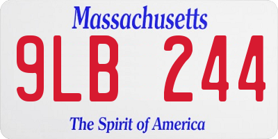 MA license plate 9LB244