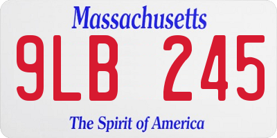 MA license plate 9LB245