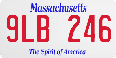 MA license plate 9LB246
