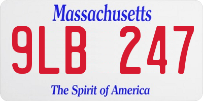 MA license plate 9LB247