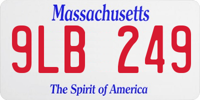 MA license plate 9LB249