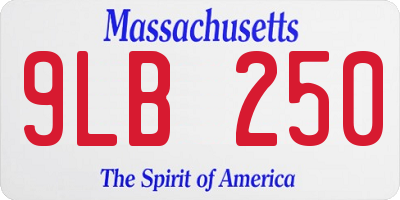 MA license plate 9LB250