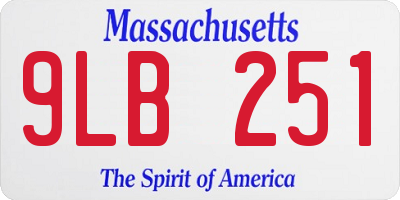 MA license plate 9LB251
