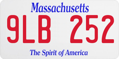MA license plate 9LB252