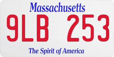 MA license plate 9LB253