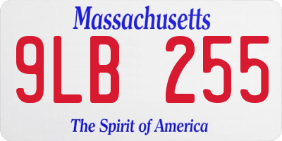 MA license plate 9LB255