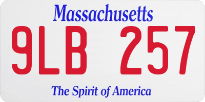 MA license plate 9LB257