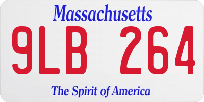 MA license plate 9LB264