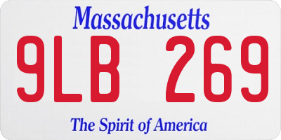 MA license plate 9LB269