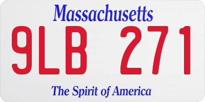 MA license plate 9LB271