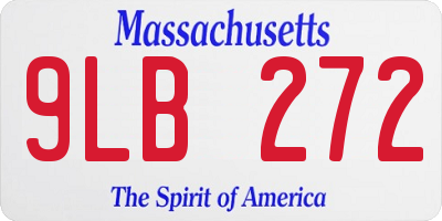 MA license plate 9LB272