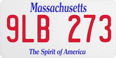 MA license plate 9LB273