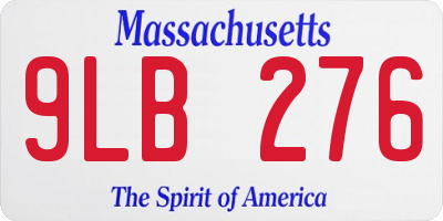 MA license plate 9LB276