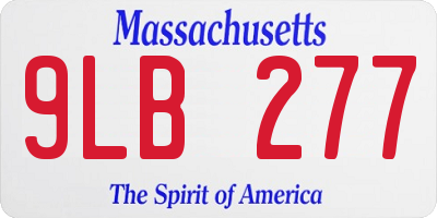 MA license plate 9LB277