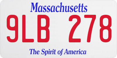 MA license plate 9LB278